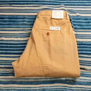 Merz b Schwanen Women Cotton Twill Chino Khaki Tapered folded