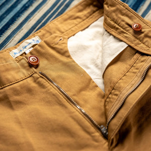 Merz b Schwanen Women Cotton Twill Chino Khaki Tapered detail zip closure