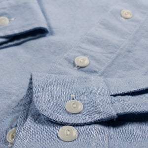 Merz b Schwanen Women 5oz Cropped Boxy Oxford Shirt Lightblue detail cuff