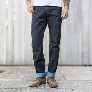 Momotaro 0605 IM 15oz Indigo Mint Selvedge Jeans Regular Tapered worn front