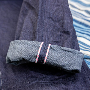 Momotaro 0605-52G 18oz Natural Tapered Jeans – Indigo x Grey