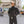 MotivMfg Peak Lapel Herringbone Denim Lounge Jacket Black worn lifestyle hands in pocket