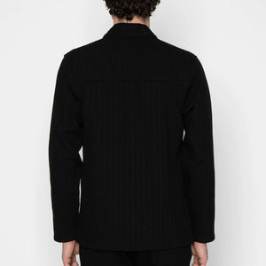 Naked and Famous 12 ounce Sugiaya Dobby Herringbone Kimono Black Sugiaya worn backside