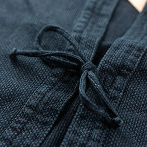 Naked & Famous 12oz Sashiko Jacquard Kimono Indigo Dyed detail tie closure