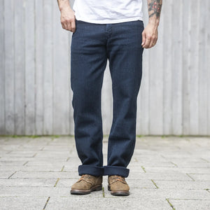 Naked And Famous 12oz Indigo Sashiko Trousers True Guy Regular Straight