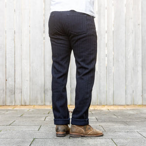 Naked And Famous 12oz Sugiaya Herringbone Trousers Weird Guy Regular Tapered worn backside