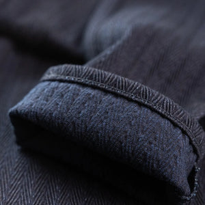 Naked And Famous 12oz Sugiaya Herringbone Trousers Weird Guy Regular Tapered detail turn up