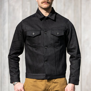 Naked And Famous 18oz Type 3 Shinigami Selvedge Denim Jacket Black