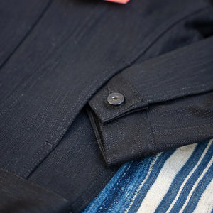 Naked And Famous 18oz Type 3 Shinigami Selvedge Denim Jacket Black