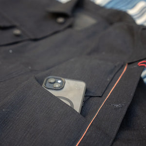 Naked And Famous 18oz Type 3 Shinigami Selvedge Denim Jacket Black