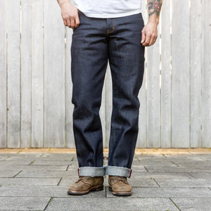 Naked And Famous 20oz Dirty Elephant Selvedge Jeans True Guy Regular Straight Worn front