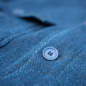 Naked And Famous 9oz Yagasuri Jacquard Chore Coat Indigo Dyed