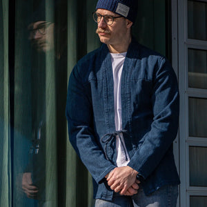 Naked And Famous 9oz Yagasuri Jacquard Kimono Indigo Dyed