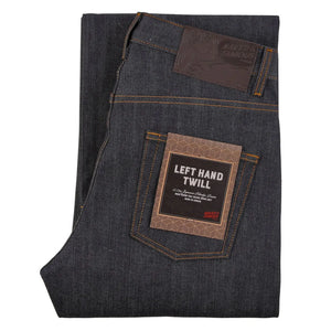 Naked and Famous 13 ounce Left Hand Twill Selvedge Jeans Strong Guy Wide Straight folded