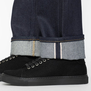 Naked and Famous 22 ounce Elephant 2 Reborn Selvedge Jeans True Guy Regular Straight close up hem