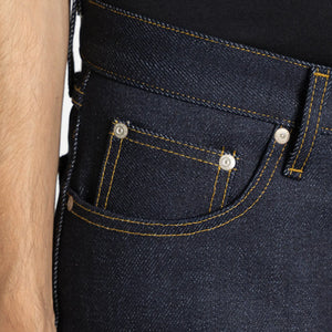 Naked and Famous 22 ounce Elephant 2 Reborn Selvedge Jeans True Guy Regular Straight close up pocket