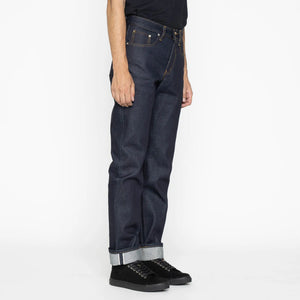 Naked and Famous 22 ounce Elephant 2 Reborn Selvedge Jeans Weird Guy Regular Tapered worn half profile