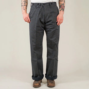 Orgueil OR 1117 Classic Wide Low Trousers Twisted Heather Wide Straight worn front