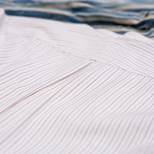 Orgueil Simple Stripe Band Collar Shirt – OR-5089B / White