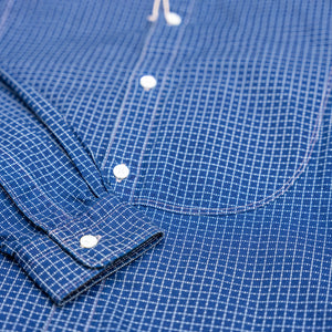 Orgueil Wabash Check Band Collar Shirt – OR-5089A / Indigo