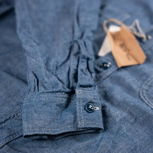 OrSlow 8070 1940s 4oz Chambray Work Shirt Blue detail cuff