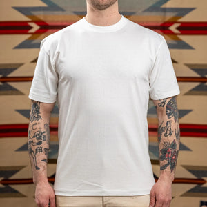OrSlow 0018 6oz Just Tubular Knit TShirt White worn front