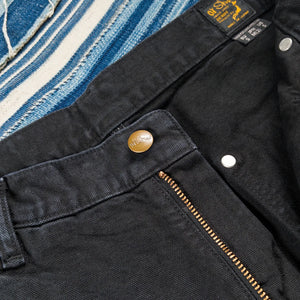 OrSlow 5328 Dads Fit Oxford Painter Pants Black detail button
