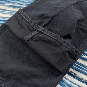 OrSlow 5328 Dads Fit Oxford Painter Pants Black close up hem