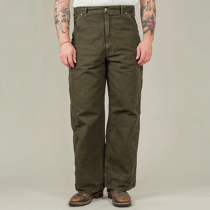 OrSlow 5328 Dads Fit Oxford Painter Pants Coffee Brown worn front