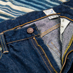 OrSlow 107 Ivy Fit 13oz Selvedge Jeans One Wash Slim Tapered close up zip fly