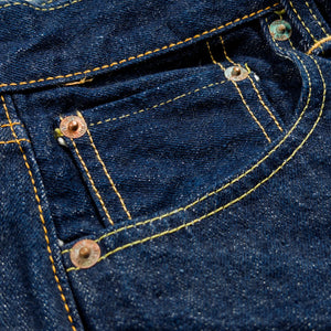 OrSlow 107 Ivy Fit 13oz Selvedge Jeans One Wash Slim Tapered detail coin pocket