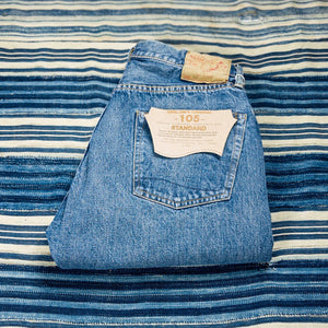 OrSlow 105 Standard Fit 13oz Selvedge Jeans 2 Year Wash Regular Straight folded