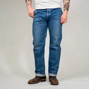 OrSlow 105 Standard Fit 13oz Selvedge Jeans 2 Year Wash Regular Straight worn front
