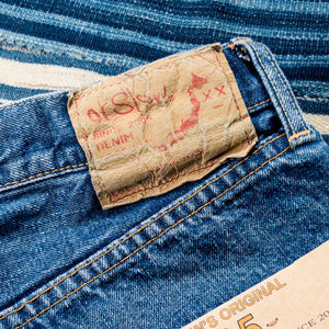 OrSlow 105 Standard Fit 13oz Selvedge Jeans 2 Year Wash Regular Straight detail paper patch