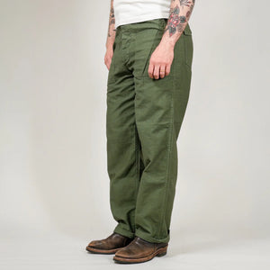 OrSlow 5002 9oz US Army Fatigue Pants Green worn profile
