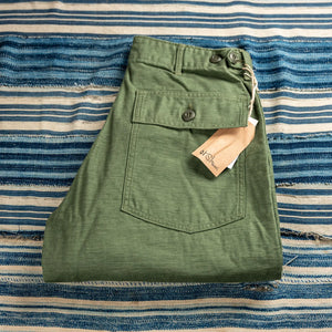 OrSlow 7002 US Army Fatigue Shorts Olive folded