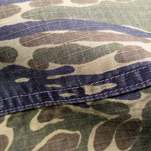 OrSlow 7002 US Army Fatigue Shorts Tiger Camo close up fabric