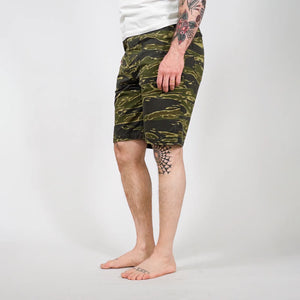 OrSlow 7002 US Army Fatigue Shorts Tiger Camo worn profile