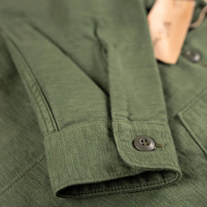 OrSlow 8045 US Army Reverse Sateen Fatigue Shirt Olive detail cuff