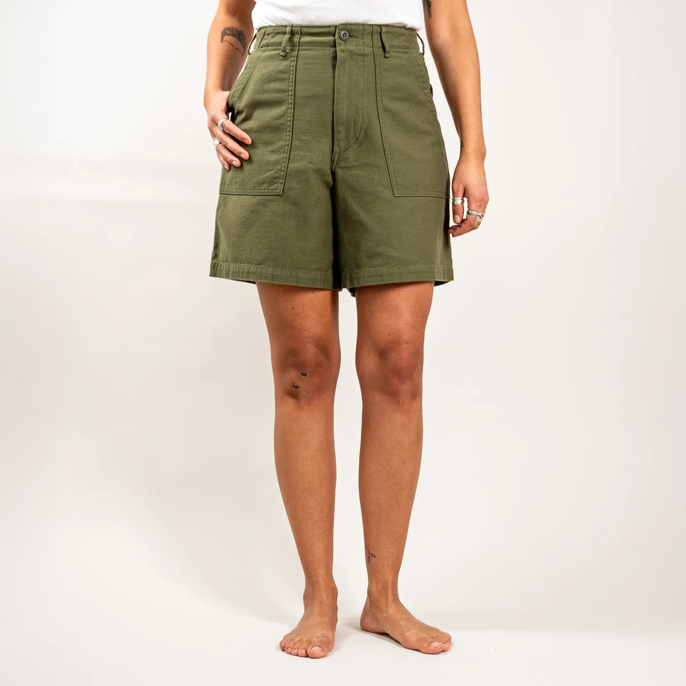 OrSlow Women Fatigue Shorts Olive Japan