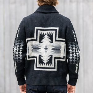 Pendleton Harding Lambswool Full Zip Cardigan – Black Pearl