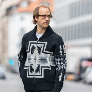 Pendleton Harding Lambswool Full Zip Cardigan – Black Pearl