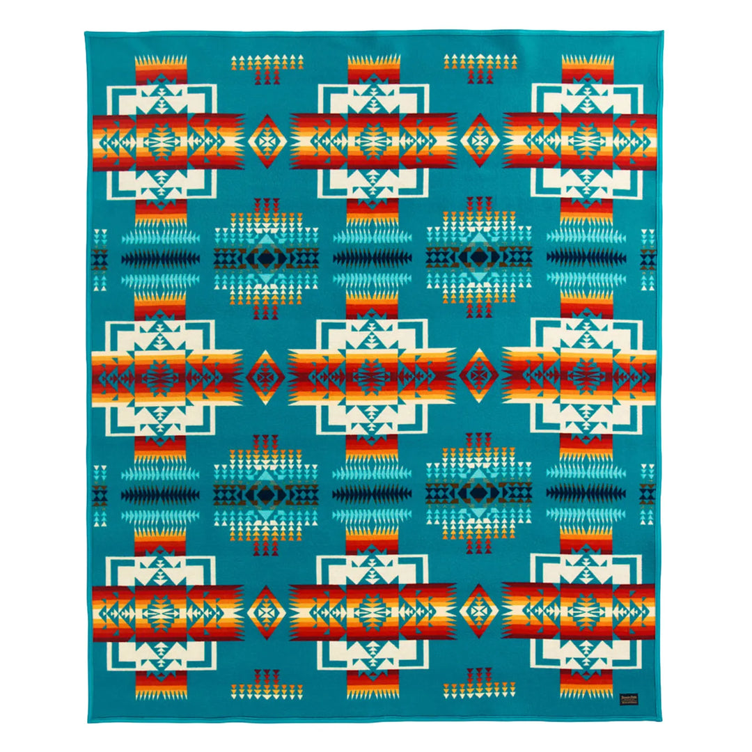 Pendleton Jacquard Blanket Chief Joseph Turquoise front