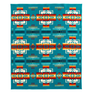 Pendleton Jacquard Blanket Chief Joseph Turquoise front