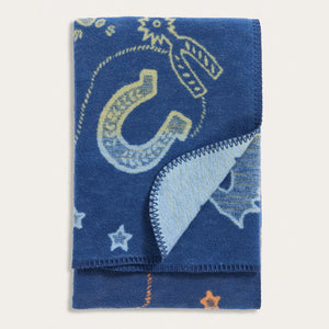 Pendleton Organic Cotton Baby Blanket Cosmic Rodeo Blue folded
