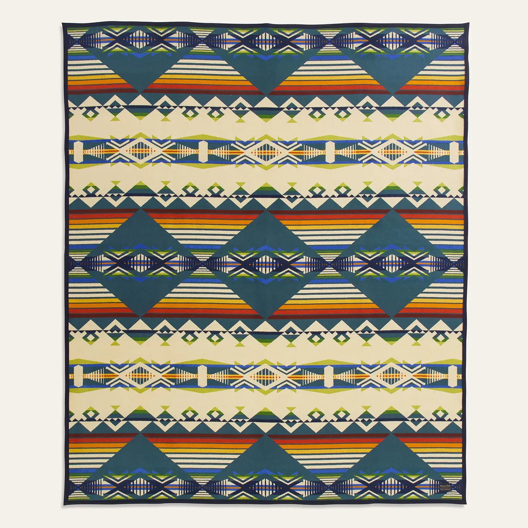 Pendleton Jacquard Blanket Creekside Blue Multi front