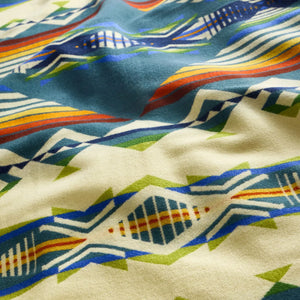 Pendleton Jacquard Blanket Creekside Blue Multi close up pattern
