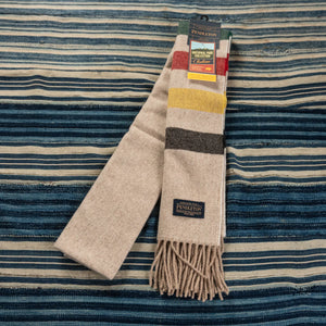 Pendleton Jacquard Wool Scarf Glacier Striped flat folded