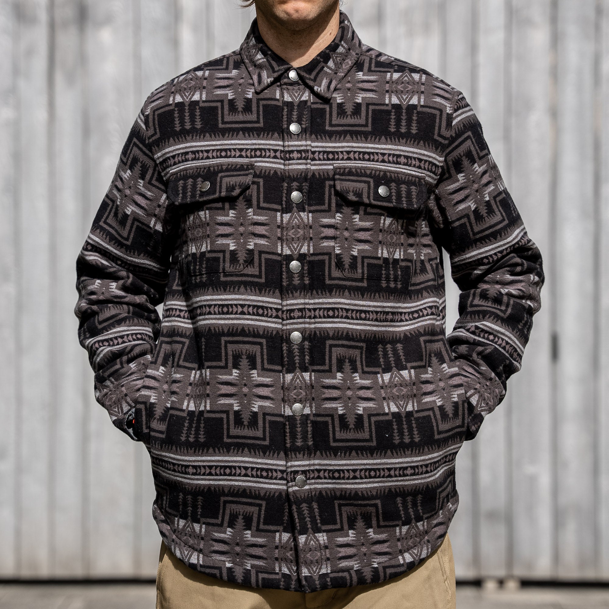 Pendleton Sherpa-Lined Bay City Shirt-Jacket – Harding / Charcoal