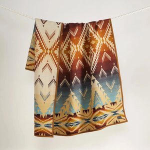 Pendleton Jacquard Blanket Helena Ridge Sand Multi lifestyle decorated
